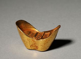 A Gold Ingot,Qing Dynasty,China