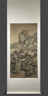 Attributed to Dong Bangda, Chinese Painting Ink and Color on Paper Hanging Scroll