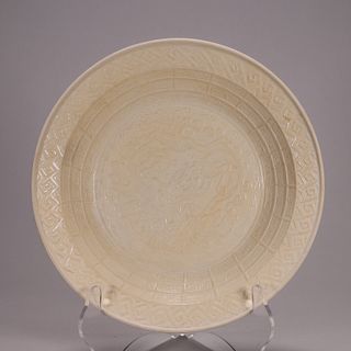 A Ding Kiln Dragon Porcelain Plate,Song Dynasty,China
