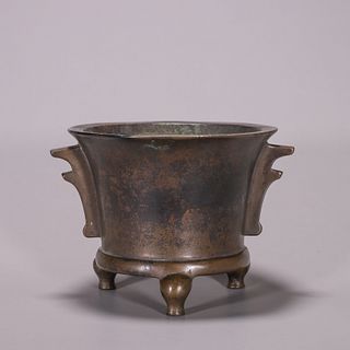 A Double-Eared Copper Censer,Qing Dynasty,China