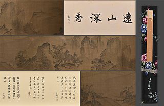 Attributed to Zhao Mengjian, Chinese Painting Ink and Color on Silk Handscroll
