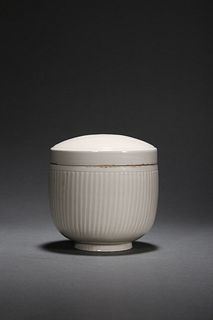 A White-Glazed Ding Ware Stag Jar with Cover
