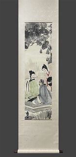 Attributed to Fu Baoshi, Chinese Painting Ink and Color on Paper Hanging Scroll