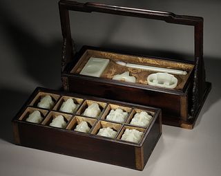 A Group of Jade Study Sets and Seals,Qing Dynasty,China