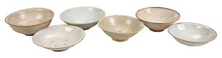 Six Asian Celadon Glazed Earthenware Low Bowls
