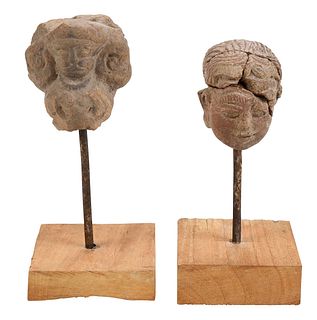 Two Majapahit Mounted Pottery Heads