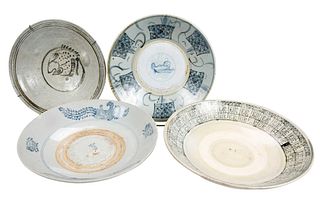 Four Chinese Pottery Low Dishes
