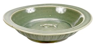 Chinese Green Glazed Porcelain Low Bowl