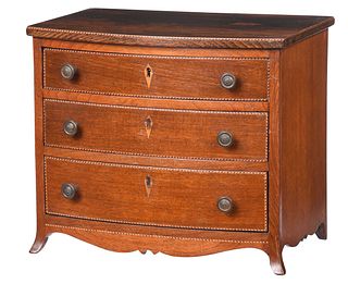 American Federal Style Inlaid Rosewood Miniature Chest of Drawers