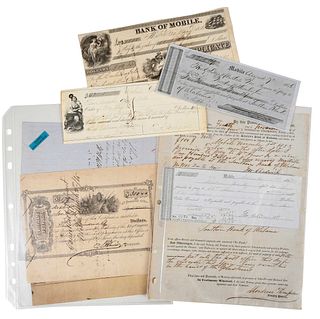 Large Group of Alabama and Confederate Ephemera, Banking and Currency 