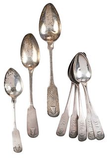 Eight Coins Silver Spoons, Sheaf of Wheat