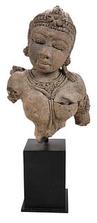 Javanese Terracotta Statue Fragment on Stand
