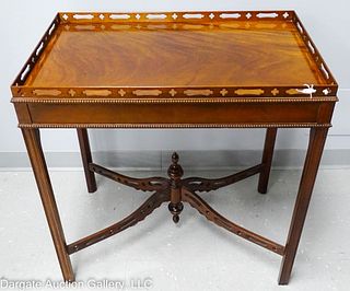 MAHOGANY BAKER CHINESE CHIPPENDALE TEA TABLE