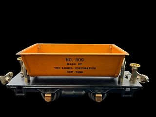 Lionel Prewar O Scale 809 4-Wheel Dump Car Orange
