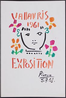 Style of Pablo Picasso : 1961 Exhibition Drawing