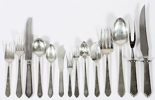 LUNT 'WILLIAM & MARY' STERLING FLATWARE SERVICE