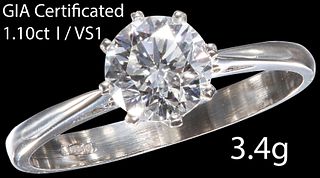 GIA CERTIFICATED DIAMOND SOLITAIRE RING