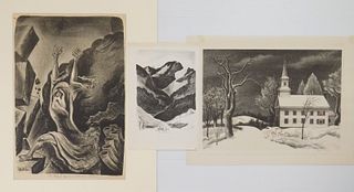 3 American lithographs