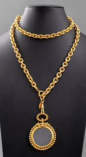 Chanel Magnifying Loupe Pendant Link Necklace