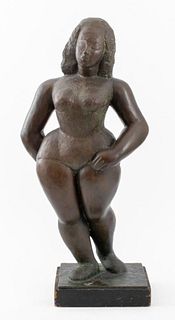 Minna R. Harkavy Bronze Woman Sculpture