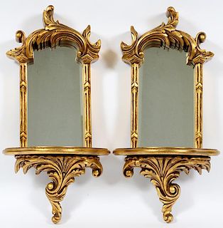 FLORENTINE-STYLE CARVED & GILT PAINTED SHELVES
