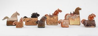 Louis Mendez  Art Pottery Horse Sculptures, 8