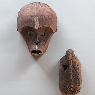 Two West African Carved Wooden Masks