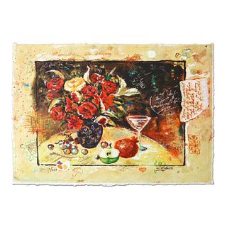 Sergey Kovrigo, "Wine and Roses" Hand Signed Limited Edition Serigraph with Letter of Authenticity.