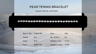 Tennis Bracelet Pear cut Diamond Set. Appraised Value: $38,000