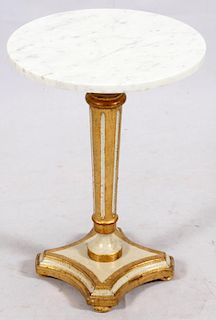 ITALIAN GILT WOOD AND MARBLE STAND