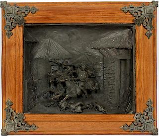 CONTINENTAL SPELTER FIGURAL RELIEF PLAQUE