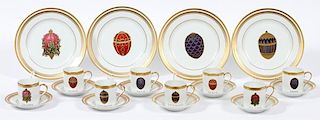 LIMOGES FABERGE AND OTHERS 4 PLATES 8 CUPS
