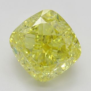 3.02 ct, Natural Fancy Intense Yellow Even Color, SI1, Cushion cut Diamond (GIA Graded), Appraised Value: $149,700 