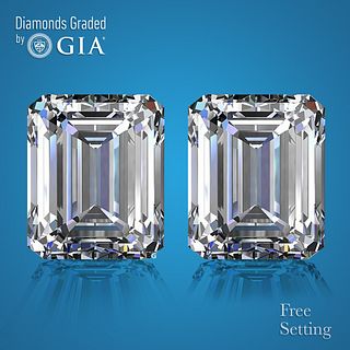 4.02 carat diamond pair, Emerald cut Diamonds GIA Graded 1) 2.01 ct, Color G, VVS1 2) 2.01 ct, Color G, VVS2. Appraised Value: $153,700 