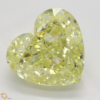 5.02 ct, Natural Fancy Yellow Even Color, VS2, Heart cut Diamond (GIA Graded), Appraised Value: $231,900 