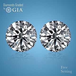 6.05 carat diamond pair, Round cut Diamonds GIA Graded 1) 3.03 ct, Color E, VS1 2) 3.02 ct, Color D, VS2. Appraised Value: $525,500 