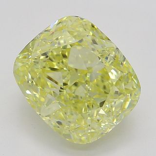 2.50 ct, Natural Fancy Intense Yellow Even Color, VVS1, Cushion cut Diamond (GIA Graded), Appraised Value: $116,200 