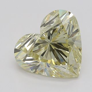 2.20 ct, Natural Fancy Light Yellow Even Color, SI1, Heart cut Diamond (GIA Graded), Appraised Value: $21,500 