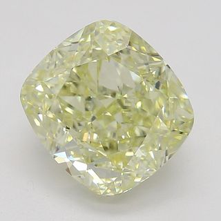 1.70 ct, Natural Fancy Light Yellow Even Color, VVS1, Cushion cut Diamond (GIA Graded), Appraised Value: $21,400 