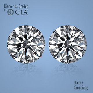 4.44 carat diamond pair, Round cut Diamonds GIA Graded 1) 2.22 ct, Color H, VS1 2) 2.22 ct, Color H, VS1. Appraised Value: $139,800 