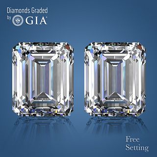 8.07 carat diamond pair, Emerald cut Diamonds GIA Graded 1) 4.06 ct, Color H, VVS2 2) 4.01 ct, Color I, VVS2. Appraised Value: $454,100 