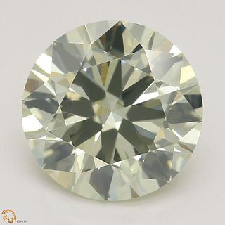 1.50 ct, Natural Fancy Light Greenish Yellow Even Color, VS2, Round cut Diamond (GIA Graded), Appraised Value: $20,500 