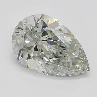 1.02 ct, Natural Light Yellow Green Color, IF, Pear cut Diamond (GIA Graded), Appraised Value: $34,800 
