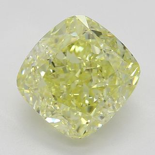 2.01 ct, Natural Fancy Yellow Even Color, VS2, Cushion cut Diamond (GIA Graded), Appraised Value: $35,400 