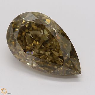 4.02 ct, Natural Fancy Dark Yellowish Brown Even Color, SI1, Pear cut Diamond (GIA Graded), Appraised Value: $24,600 