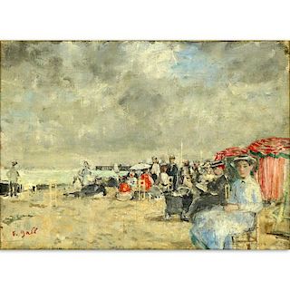 François Gall, French (1912-1987) Oil on canvas "At The Seaside"