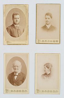 ATELIER HUGO THIELE (19th), 4 Business Cards Portraits,  1888, CDV