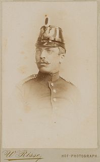 ATELIER WILHELM RISSE (19th), Young man with helmet w. eagle. CdV,  1888, CDV