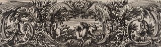 J. LEPAUTRE (1618-1682), Animal Frieze, Stag and Lion, Pattern Book, around 1663, Etching