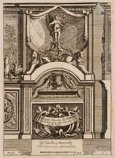 J. LEPAUTRE (1618-1682), Chimney design in Italian style, around 1650, Etching